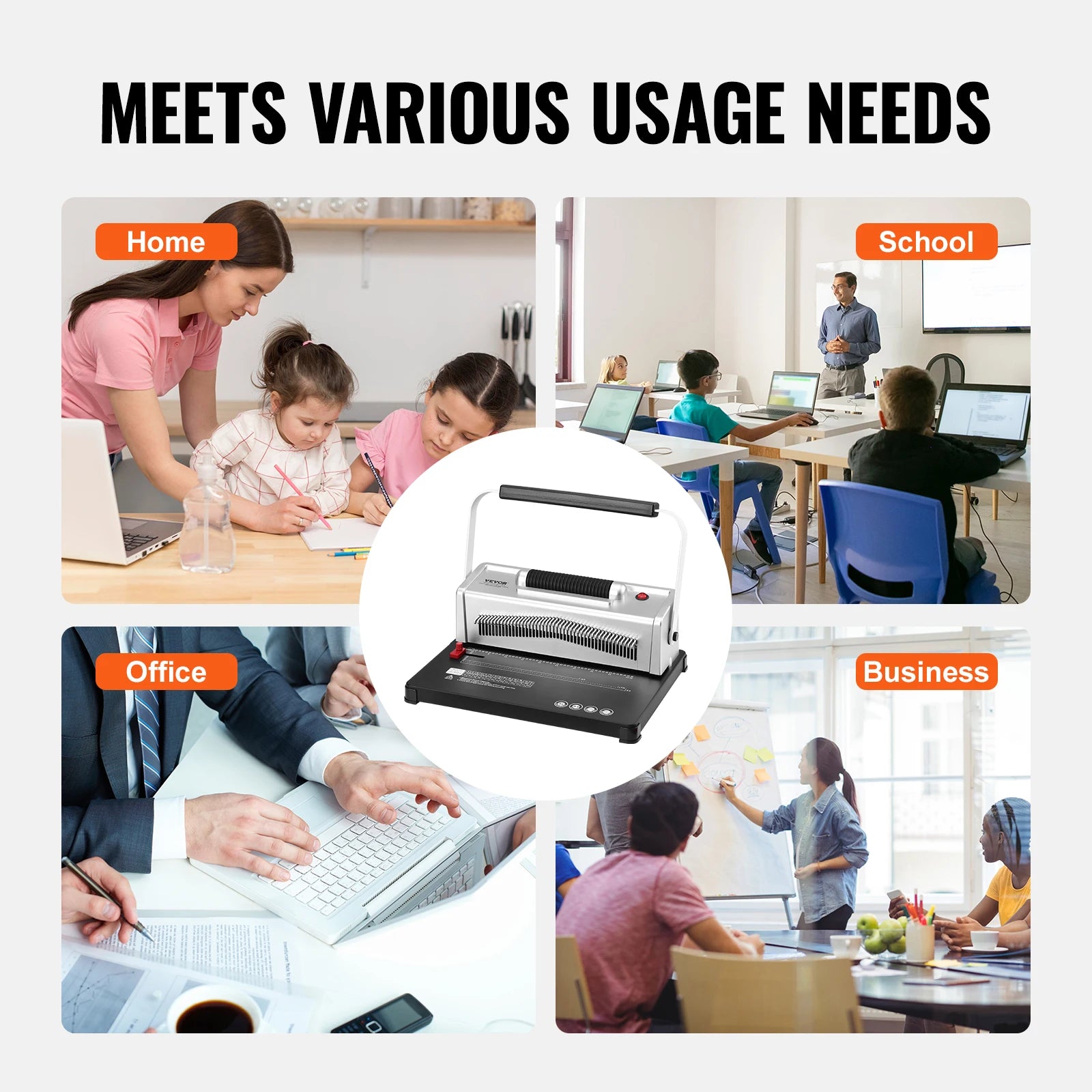 📚 SucceBuy Coil Binding Machine – 34-Hole Manual Spiral Punch Binder for 120 Sheets with Adjustable Spine