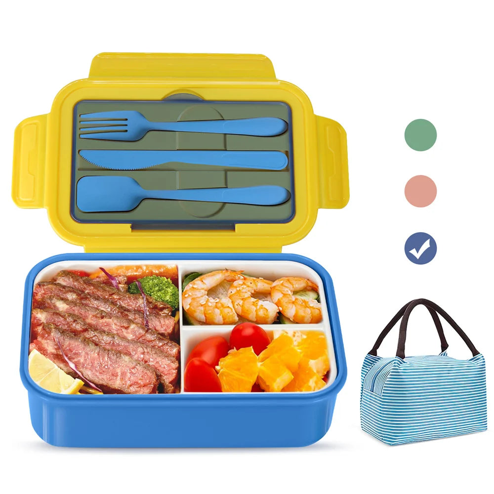 Kids Microwave-Safe Lunch Box Food Warmer – Leakproof Split PP Plastic Lunch Container