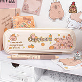 Cute Capybara Pencil Case – Large Capacity, Dirt-Resistant Aesthetic Stationery Bag 🐾✨