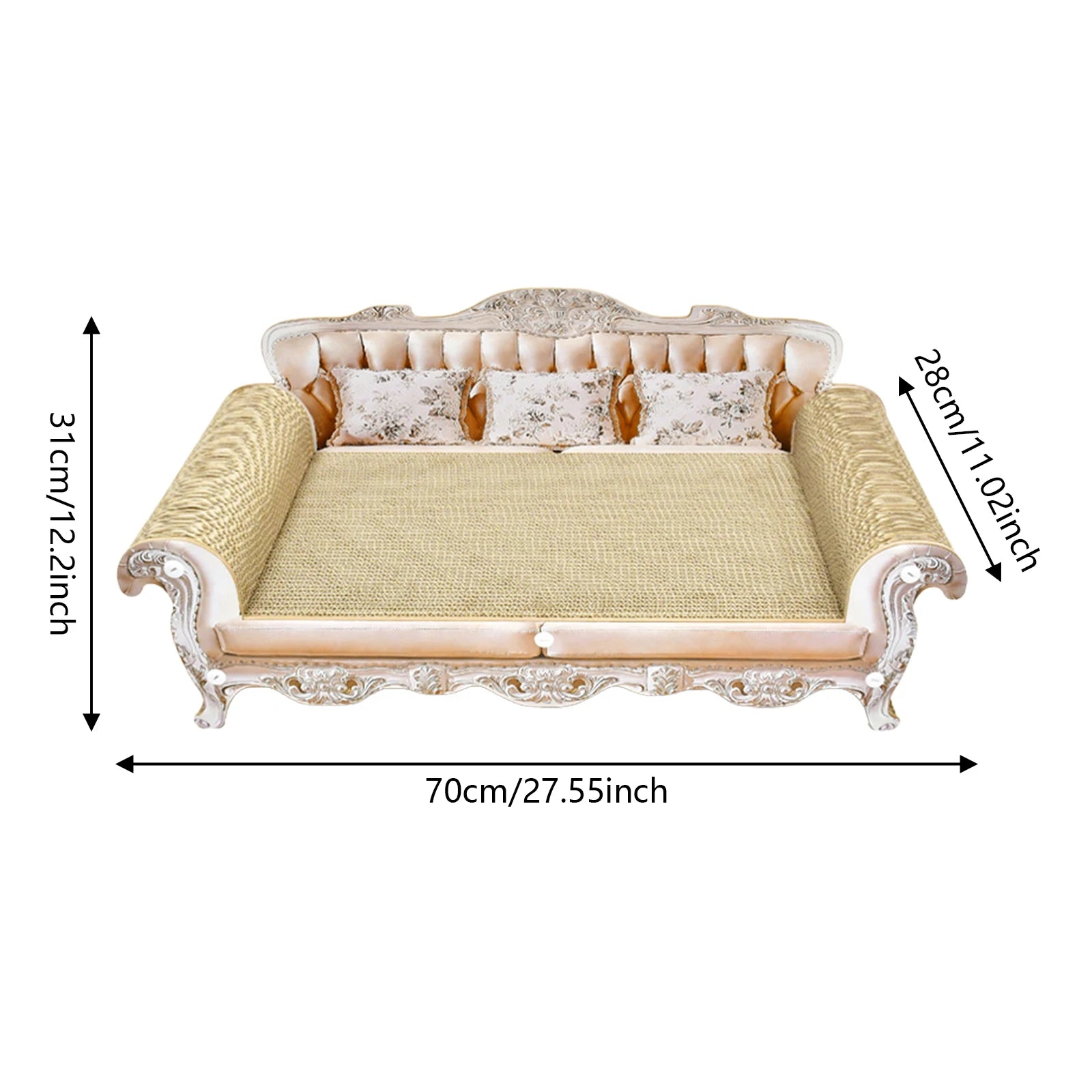 Miniature Sofa-Style Cardboard Cat Scratcher & Lounger – Vintage European Design