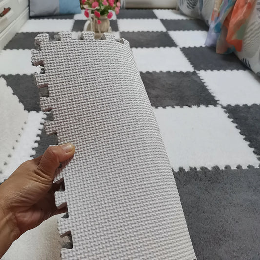 24PCS Interlocking Foam Floor Mat – Soft EVA Non-Slip Carpet Tiles for Bedroom & Living Room
