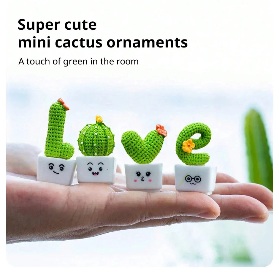 Set of 4 Mini Artificial Succulent Plants – Faux Green Succulent Décor for Home, Office & Tabletop Styling