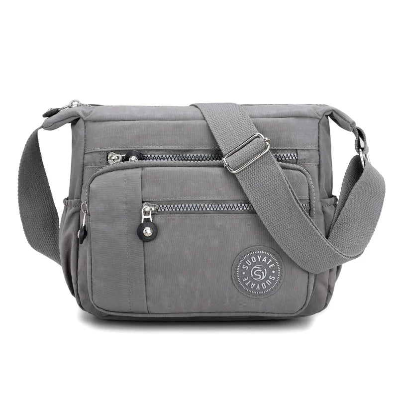 Women’s Nylon Waterproof Crossbody Bag — Multi-Pocket Travel Messenger & Shoulder Purse