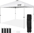 10′ x 10′ Pop-Up Canopy Tent – 250D PU Silver-Coated Tarp with Roller Bag & 4 Sandbags