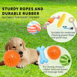 18-Piece Dog Toy Pack – Squeaky, Rope, Interactive & Chew Toys with Food Dispensers