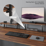 Electric Standing Desk with Dual Adjustable Monitor Shelves – Sit-Stand Desk with Memory Controller & Adjustable Height