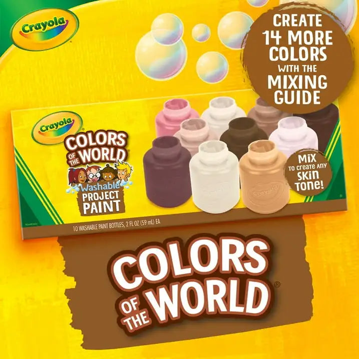Crayola Colors of the World Washable Paint – 10 Count Inclusive Skin Tone Paint Set for Kids & School