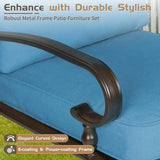 5-Piece Metal Outdoor Patio Furniture Set – Wrought Iron Chairs with Cushions for Garden & Balcony 🌿🪑✨