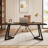 🖥️ 70.86" Large Executive Desk – Modern Computer & Office Workstation with Metal Frame for Home & Business