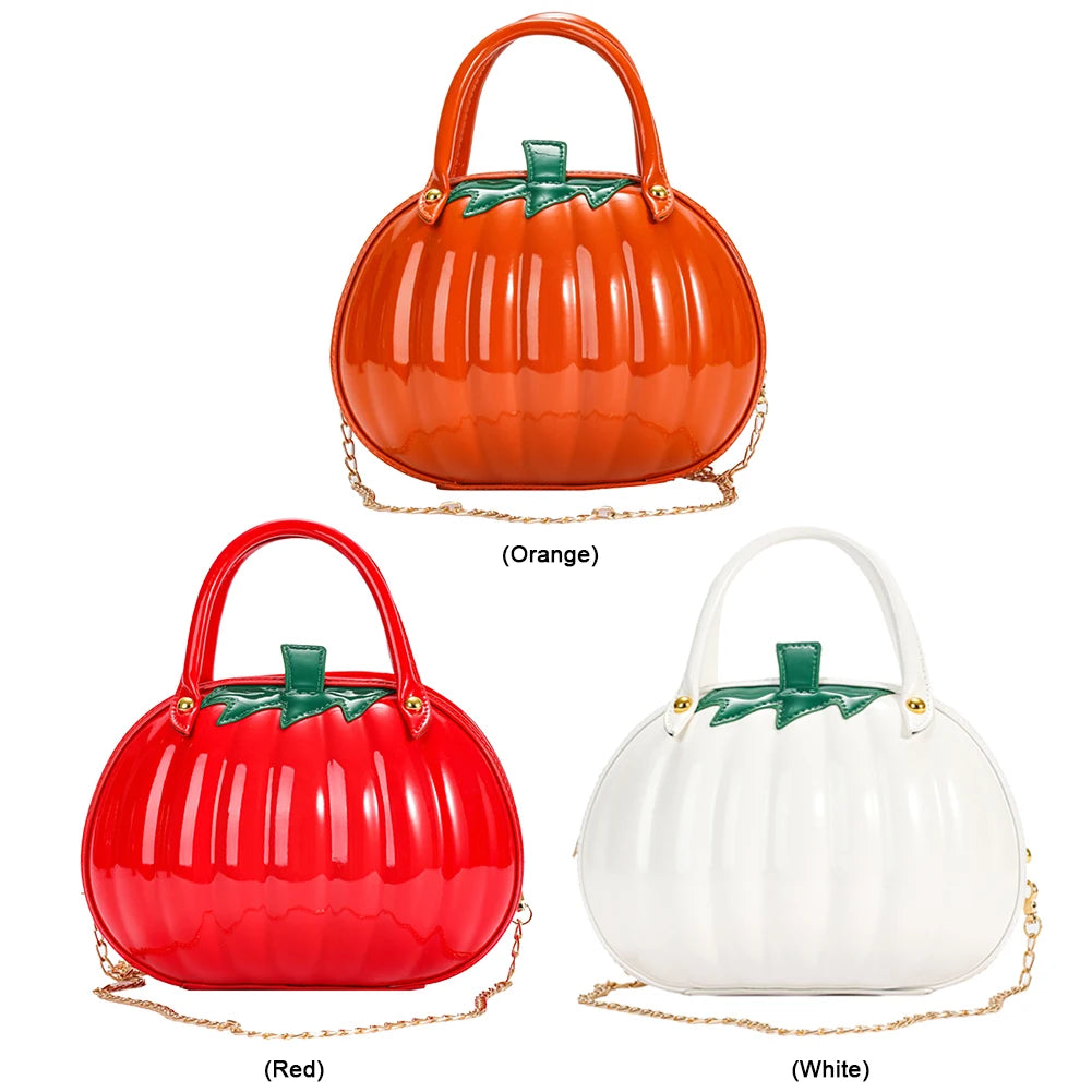 Pumpkin Shape Leather Top-Handle Handbag – Waterproof Cute Shoulder Bag 🎃
