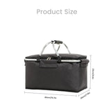 PO Duo 30L Foldable Insulated Picnic Basket – Portable Cooler Bag for Camping, Beach, Travel & Family