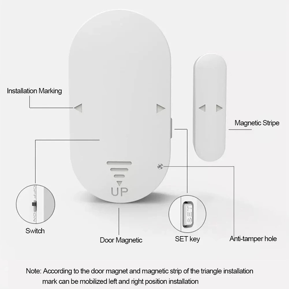 🚨 130dB Burglar Alarm – Magnetic Door & Window Open Sensor with Chime for Home Security & Child Safety