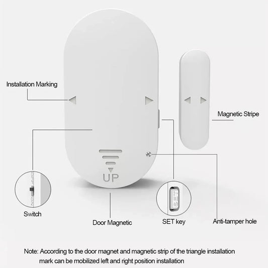 🚨 130dB Burglar Alarm – Magnetic Door & Window Open Sensor with Chime for Home Security & Child Safety