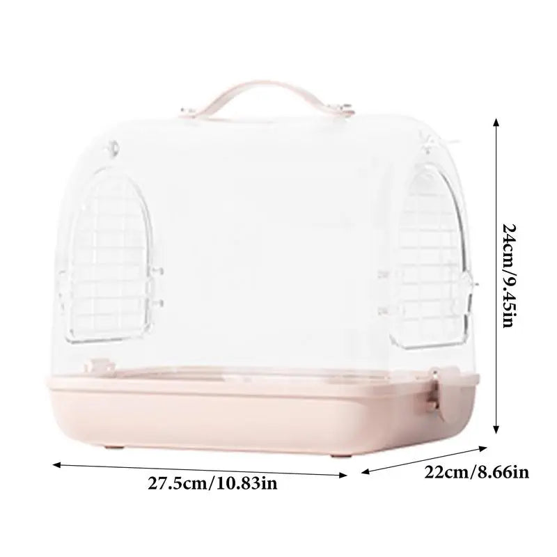 Portable Transparent Bird Carrier Backpack – Removable & Breathable Travel Cage for Cockatiel & Small Birds