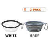 2-Pack Collapsible Pet Silicone Bowls – Portable Folding Food & Water Dishes with Carabiner for Dogs & Cats, Camping & Travel
