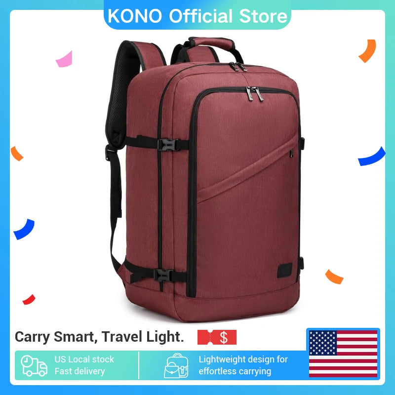 KONO Carry-On Cabin Backpack – 30L Airplane Underseat Travel Bag | EasyJet 45×36×20cm Hand Luggage