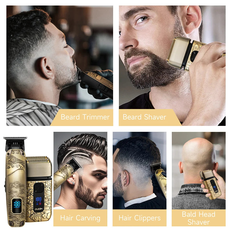 Men’s Foil Shaver & Grooming Kit – Bald Head Shaver, Hair & Beard Trimmer, Mustache & Face Shaving Machine