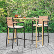 “3-Piece Patio Bar Table Set – Wicker Bar-Height Bistro Furniture with Table & Cushioned Chairs for Garden & Outdoor Spaces”