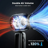 Portable Handheld Turbo Fan 5000 mAh – Rechargeable 6-Speed Foldable Neck & Desk Fan with Digital Display