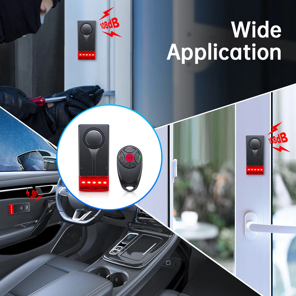 🚗 ELECPOW Wireless Car Vibration Alarm – 108dB Anti-Theft Alarm with Light for Car, Bike & Motorcycle Security