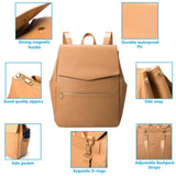 PU Leather Baby Diaper Bag Backpack – Large Capacity Mommy Bag with Changing Pad & Stroller Straps | Waterproof Nappy Organizer