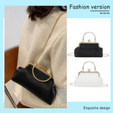Elegant Chain Clutch Bag – PU Leather Top Handle Purse with Metal Buckle for Cocktail Party & Evening Events ✨👜