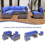 “7-Piece Modular Outdoor Furniture Set – PE Rattan Wicker Sectional Sofa with Cushions for Garden, Balcony & Patio”