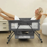 Sejoy 3-in-1 Rocking Crib Baby Bassinet & Newborn Beside-Sleeper – Convertible Infant Sleeping Bed