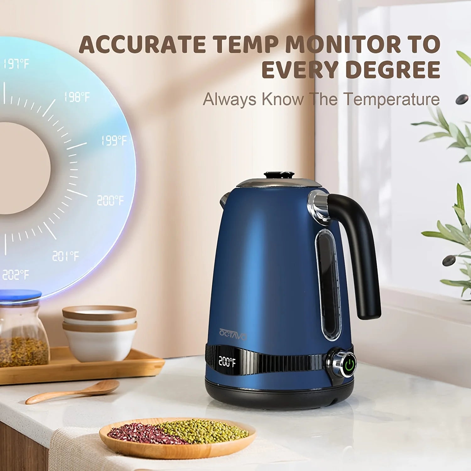 Electric Kettle 1.8 QT – 7 Heat Settings & LED Display for Precise Temperature Control 🔥💧⌛
