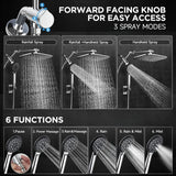 Wide Rain Shower Head Combo – 6-Mode Handheld & Fixed High-Pressure Set