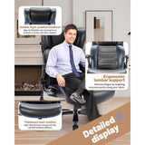 💺 Executive High-Back Desk Chair – Big & Tall Office Chair with Thigh Exerciser & Adjustable Lumbar Support