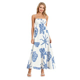 Elegant Floral Print Maxi Dress – Sleeveless Summer Maternity Outfit with Adjustable Spaghetti Straps for Women