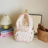 Korean Fashion Bow-Print Backpack Set — Lightweight 3-Piece Student Schoolbag for Girls