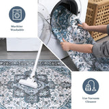 8x10 Washable Vintage Medallion Area Rug – Soft Low-Pile Non-Slip Accent Carpet for Living Room & Bedroom