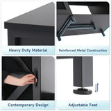55–75 Gallon Aquarium Stand with Storage Cabinet, Power Outlets, LED Light & Turtle Tank Shelf