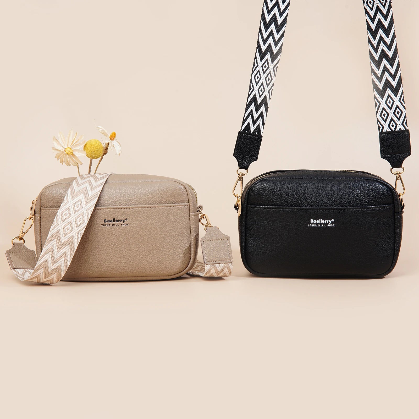 Women’s Solid Color Mobile Phone Crossbody Bag – Small Square Multi-Functional Shoulder Purse with Zipper & Large Capacity