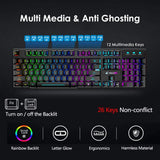 MambaSnake X Ziyou Lang T3 Wireless Gaming Keyboard & Mouse Combo – Rainbow Backlit Rechargeable Keyboard with Ergonomic Silent Mouse