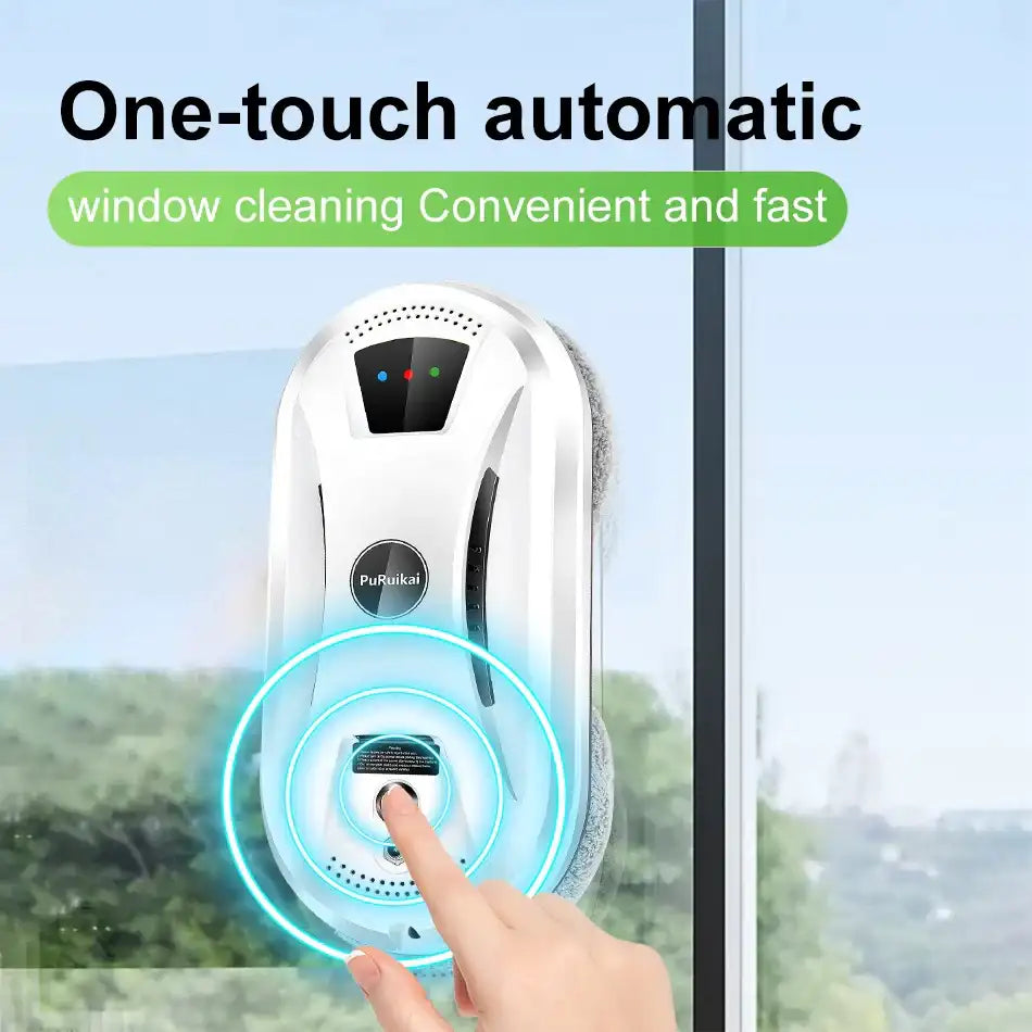 Puruikai AI Window Cleaning Robot – Smart Automatic Glass Cleaner for Windows, Tiles & Doors, Ultra-Quiet Self-Cleaning Design