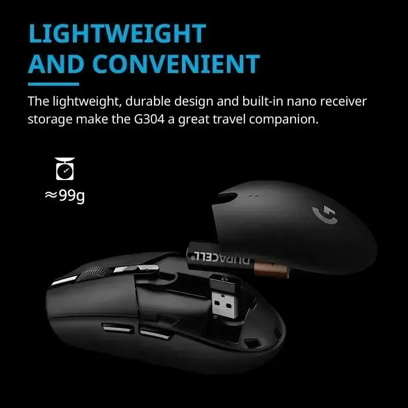 Logitech G304 Wireless Gaming Mouse – 2.4G Bluetooth Lightweight Mouse with HERO Sensor for Laptop & Desktop
