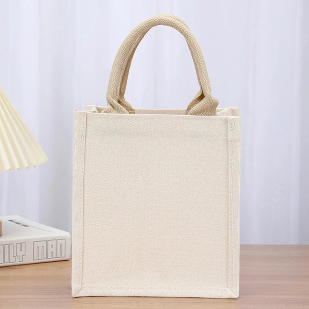 Women’s DIY canvas tote bag – large-capacity shopper handbag with sturdy handle, reusable grocery bag for daily use, weddings & gifts