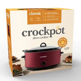 Crock-Pot 8-Quart Manual Slow Cooker – Large Capacity Rhubarb Red Slow Cooking Pot for Family Meals & Parties