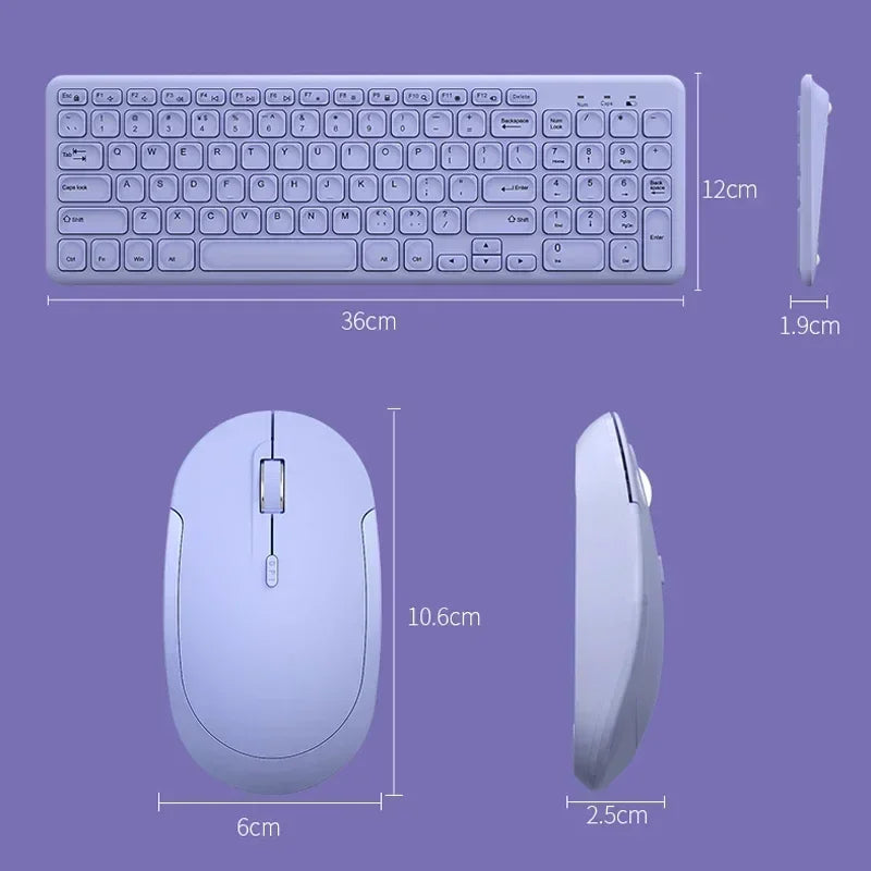 2.4G Wireless Gaming Keyboard and Mouse Combo – Portable Mini Keyboard with Silent Keys & Optical Mouse Kit for Laptop & PC