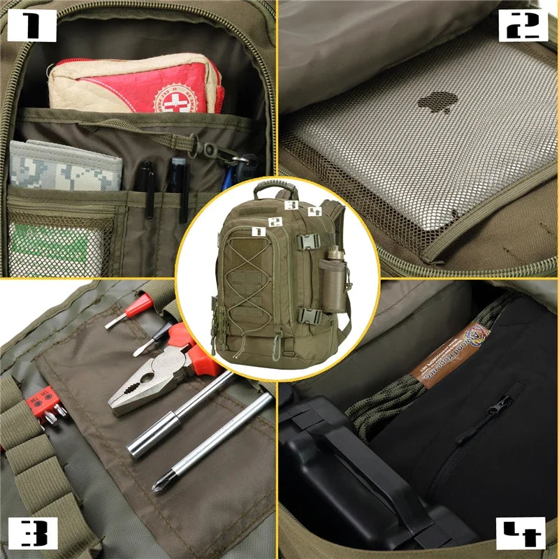 65L Large-Capacity Outdoor Backpack – Waterproof Hiking & Travel Rucksack | 60L–65L Men’s Pack with Laptop Compartment