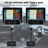 2-in-1 Wireless CarPlay & Android Auto Adapter – AI Box Auto Connect Plug & Play Dongle for Factory Wired CarPlay Cars