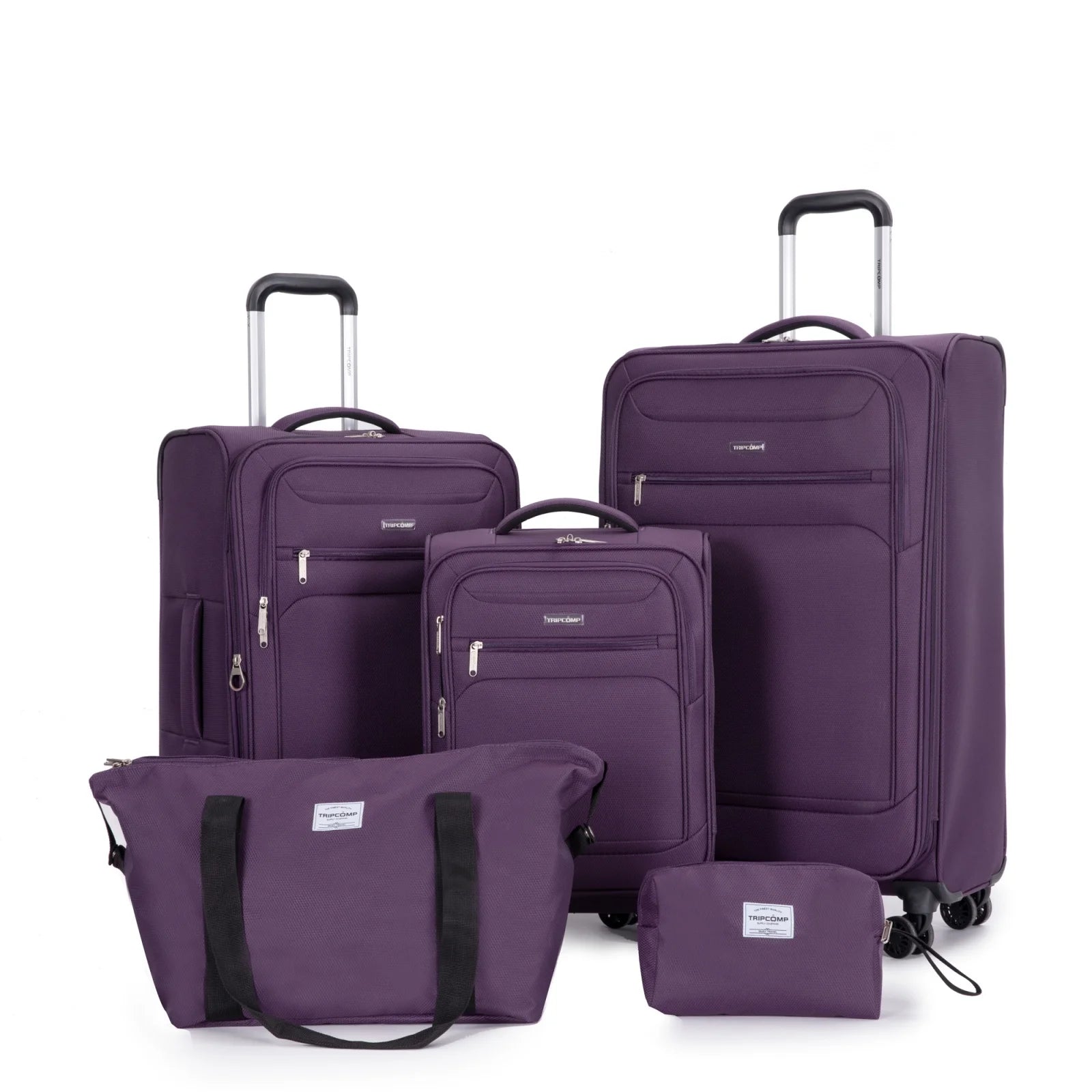 5-Piece Expandable Softside Luggage Set – Lightweight Travel Spinner Cases + Duffel Bag