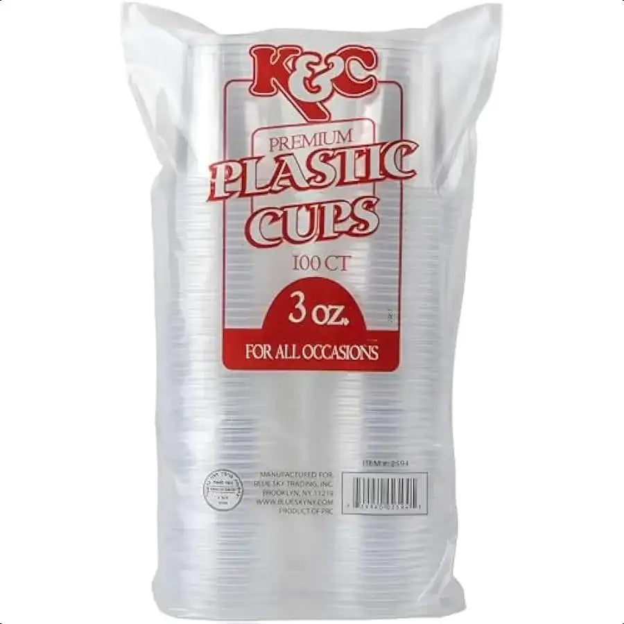 Premium Clear Plastic Cups 3 oz (Pack of 100) – Durable Disposable Cups for Parties & Everyday Use