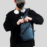 Men’s Oxford Chest Rig Bag – Zippered Tactical Fanny Pack with Polyester Bucket Design for Streetwear & Daily Carry