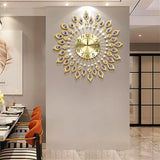Crystal Modern Wall Clock – Elegant Silent Non-Ticking Round Design with Arabic Numerals for Living Room & Home Décor
