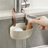 Hanging Drain Basket for Kitchen Sink – Adjustable Holder for Soap & Sponge