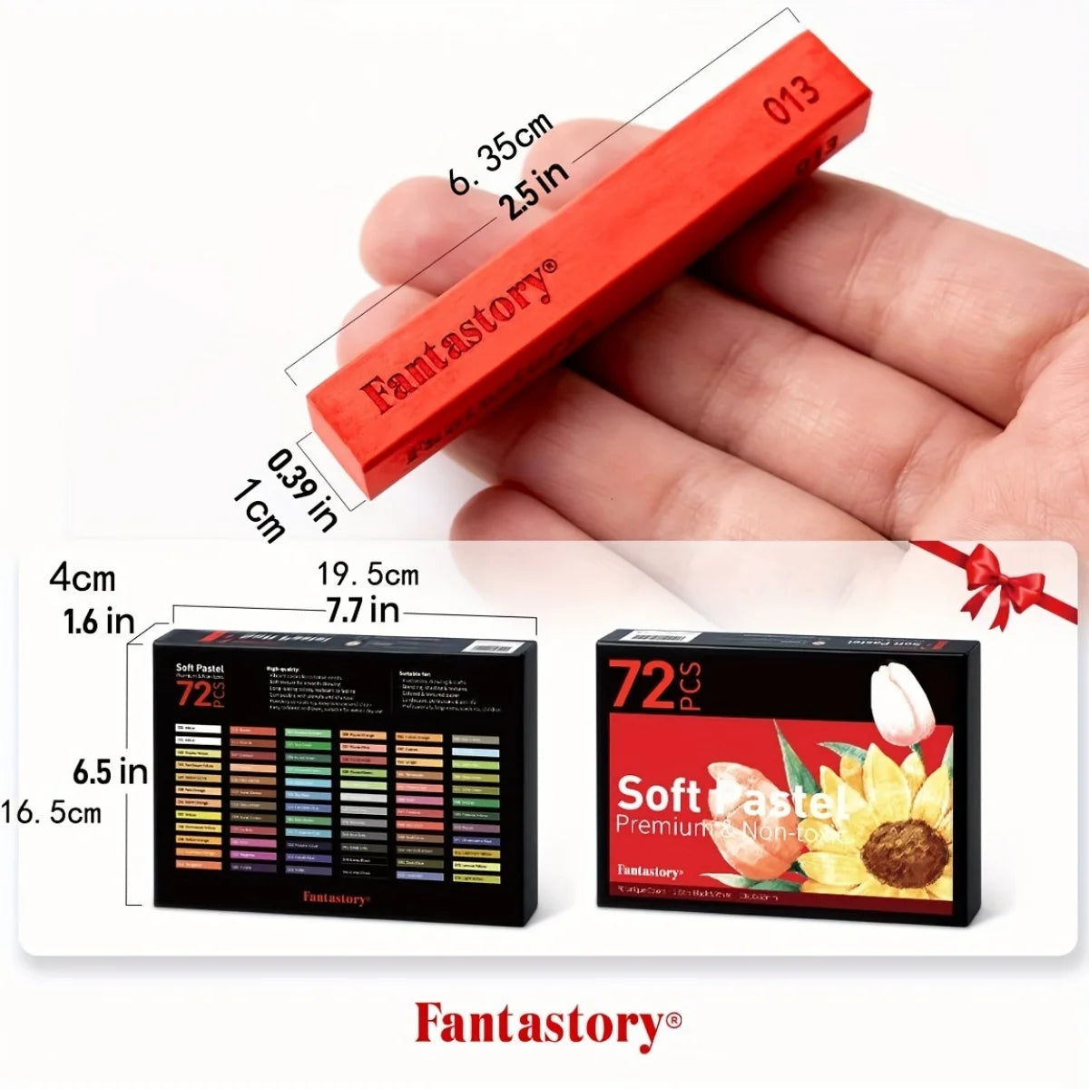 Fantastory 72-Color Soft Pastels Set – Long, Non-Toxic Chalk Pastels for Art & Drawing 🎨🖌️